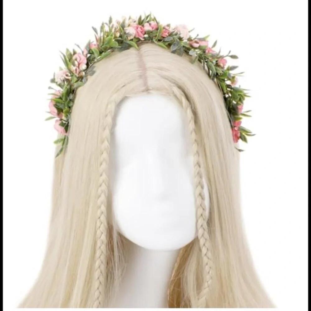 Fairy Flower Crown Handmade Boho Rose Floral Headpiece for Wedding